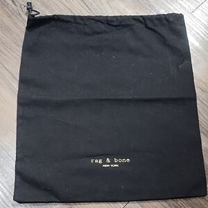 rag & bone Black Drawstring Logo Pouch